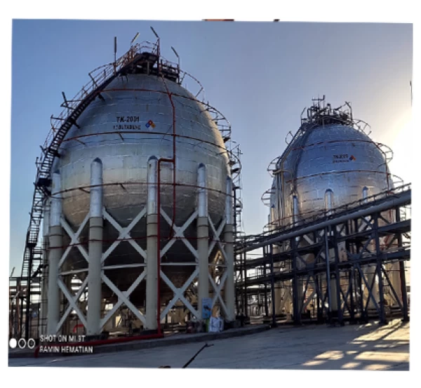 Spherical tanks of takhte jamshid petrochemical industries company | Iran Exports Companies, Services & Products | IREX